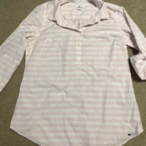 Vineyard Vines Pink White Striped Long Sleeve Shirt